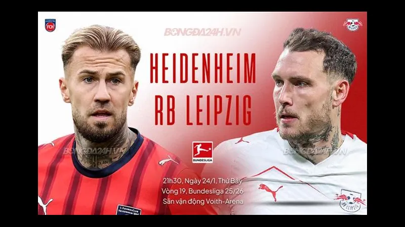 Cầu thủ Heidenheim đối mặt với cầu thủ RB Leipzig trong trận đấu gay cấn Cầu thủ Heidenheim đối mặt với cầu thủ RB Leipzig trong trận đấu gay cấn