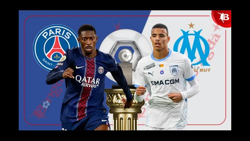 Cầu thủ PSG dứt điểm mạnh mẽ trước thủ môn của Marseille
