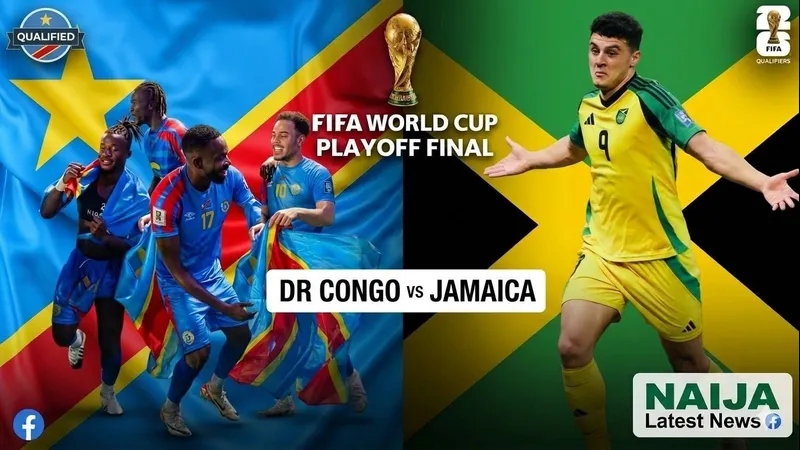 Cầu thủ Congo và Jamaica đối diện trên sân cỏ Cầu thủ Congo và Jamaica đối diện trên sân cỏ